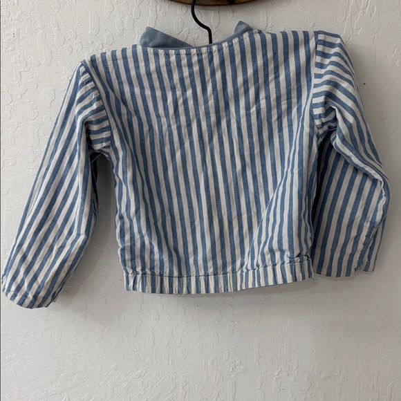 Vintage Reversible Chambray Denim Pinstripe Cow Patch Zip Jacket Kids - Picture 13 of 15